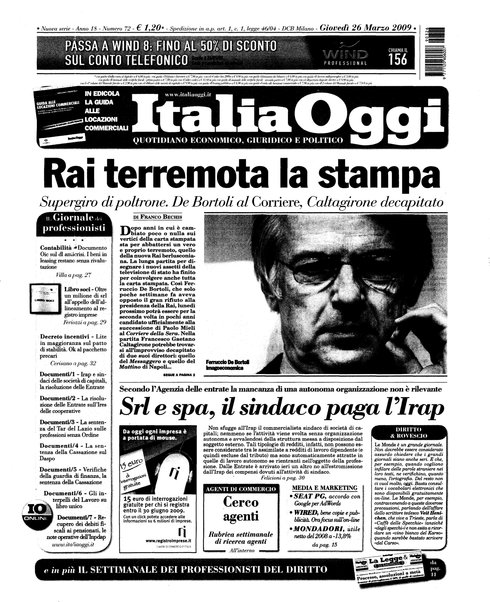 Italia oggi : quotidiano di economia finanza e politica